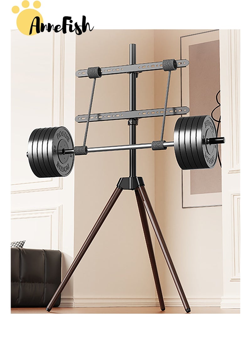 آن فش حامل تلفزيون ثلاثي القوائم، حامل تلفزيون حديث لشاشة مسطحة LCD LED OLED مقاس 65 بوصة، حامل تلفزيون محمول على الأرض مع أرجل، ارتفاع قابل للتعديل، حامل تلفزيون زاوية للمكتب والمنزل - Image 5