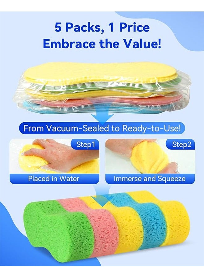 Generic 5PCS Car Wash Sponge, Large Multi Use Sponges for Cleaning,High Foam Scrubber Kit, Sponges for Dishes, Tile, Bike, Boat, Easy Grip Sponge for Kitchen, Bathroom, Household Cleaning（Random Color） - Image 2