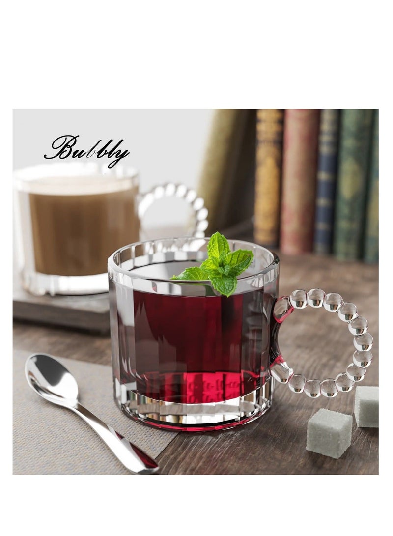 Bubbly tea mug set – 3-piece transparent 330ML glass cups, elegant durable mugs for hot drinks, tea, coffee & Tea filter bags 100 pack disposable empty tea bags, loose leaf tea infuser drawstring seal tea bags multipurpose non-woven fabric sachet bags for coffee spice herbsBundle - Image 2