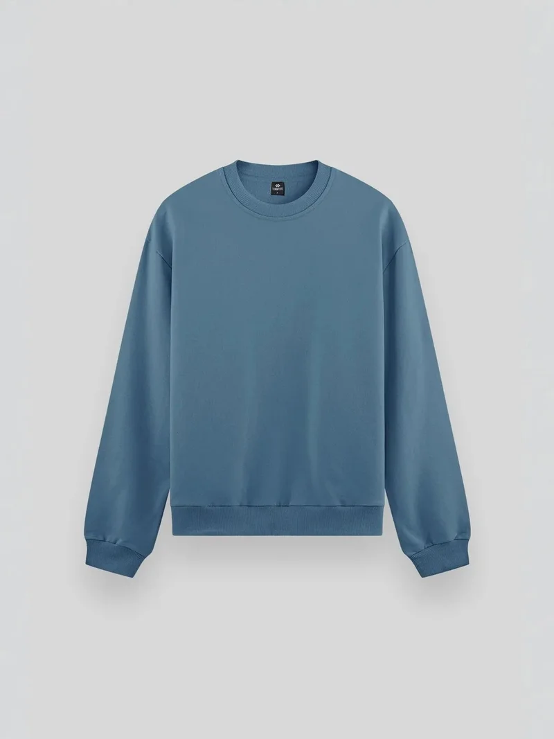 TOMMYLIFE TOMMY Men's Plain Crew Neck Sweatshirt