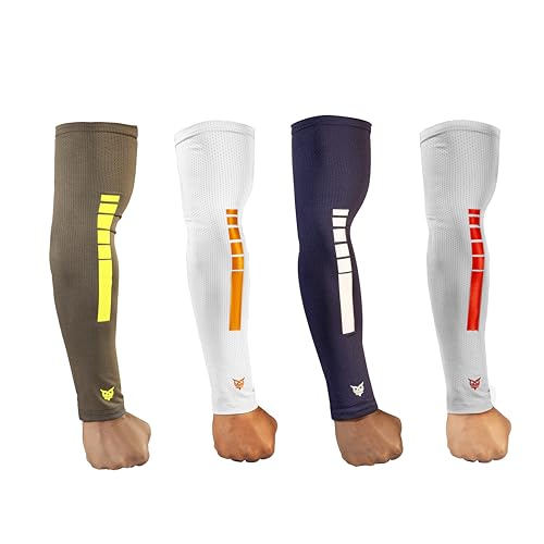BADOWL V-Fit Premium Sleeves – Breathable, Lightweight, Stretchable Arm Sleeves for Sun Protection, Sports, and Outdoor Activities, Quick-Dry & Comfortable Fit (White) - Image 5