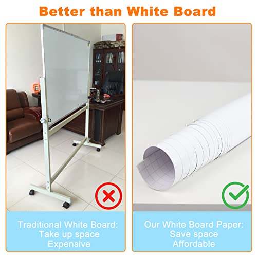 Nortix White Board Wallpaper, Whiteboard Contact Paper, 36" x 24" Super Sticky Whiteboard Sticker Wall Decal on Wall, Table, Doors, No Ghosting,1 Piece (2x3ft) - Image 4