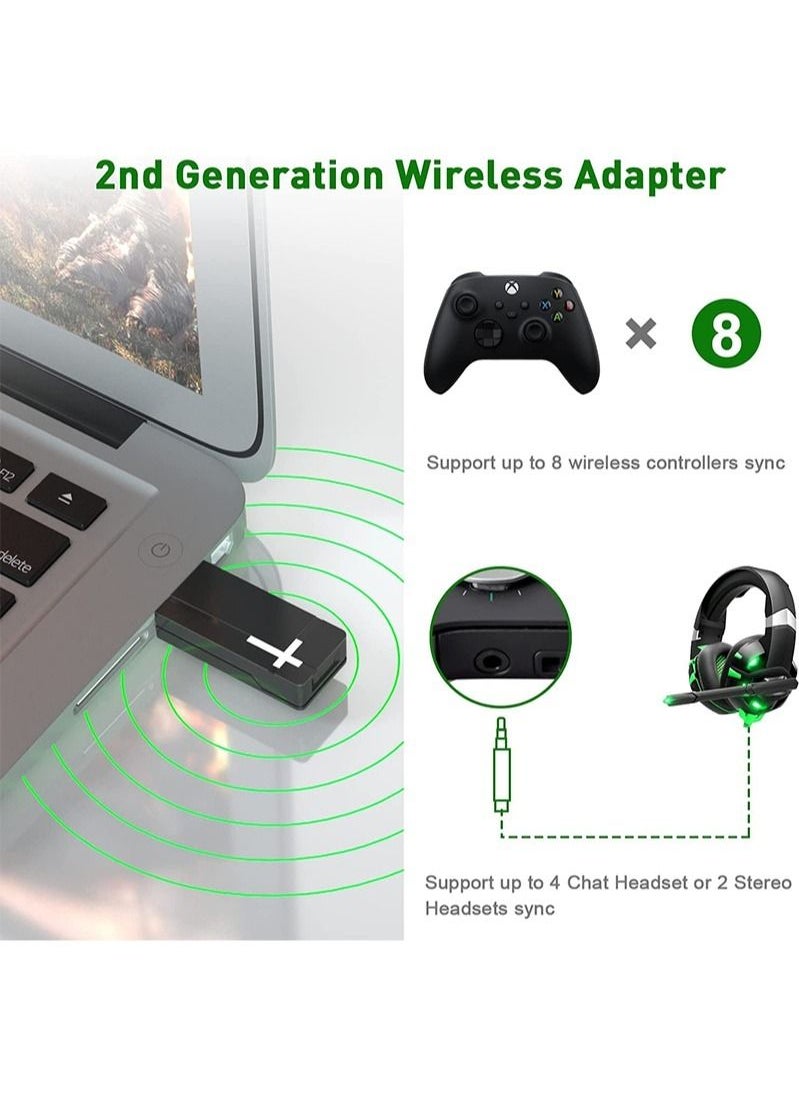 AOLION - Wireless Adapter 2.4G Wireless Receiver for Xbox One Converts PC Receiver Compatible with PC Windows 7/8/10 for Xbox One Controller Elite Series 2 and Xbox One X/S Controller - Image 1