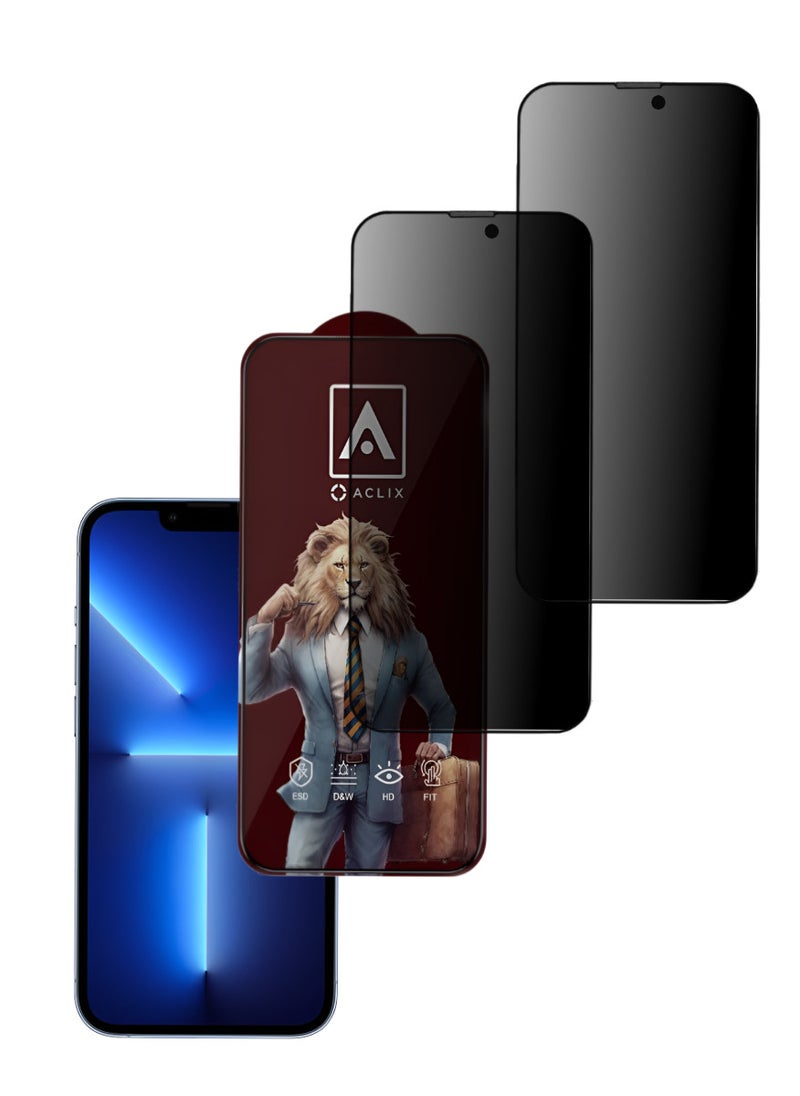 ACLIX 2 Pieces Antistatic ESD Dustproof Premium Quality High Definition Tempered Glass Screen Protector Designed For  iPhone 13 Pro - Image 1