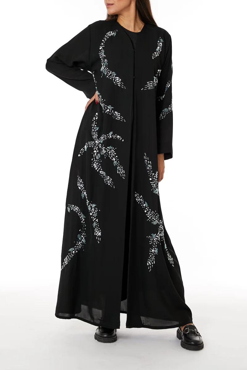 Embroidered Flared Sleeve Abaya