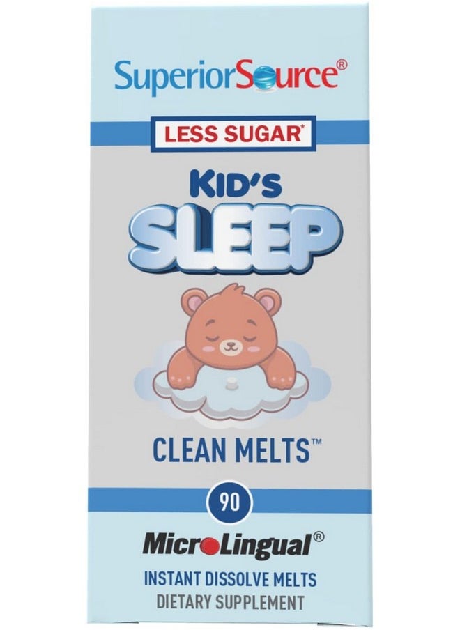 Superior Source Superior Source Kid's Sleep Clean Melts - Premium Sleep Supplement for Children - Contains Melatonin, L-Theanine & GABA - Less Sugar - Non-GMO, Gluten-Free - 90 MicroLingual Instant-Dissolve Melts  - Image 5