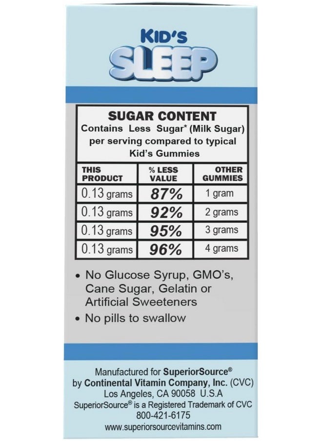 Superior Source Superior Source Kid's Sleep Clean Melts - Premium Sleep Supplement for Children - Contains Melatonin, L-Theanine & GABA - Less Sugar - Non-GMO, Gluten-Free - 90 MicroLingual Instant-Dissolve Melts  - Image 4