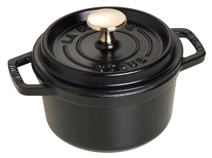 Staub La Cocotte Round 40509-476 Pico Cocotte Round Black 5.5 inches (14 cm) Small, Both Handed Casting, Enameled Pot, Induction Compatible, Japanese Authentic Product