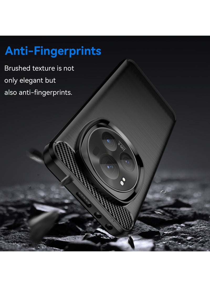 URBBKING Slim Fit Phone Cover with Shock-Absorption, Carbon Fiber TPU Rubber Protective Case For Honor magic 6 pro 5G Black  - Image 3