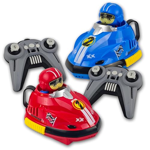 Hyper Drive Remote Control Bumper Car Race Set 24GHz RC Cars with Crash Action Lights Sounds Rechargeable Battery 2 Player Kids Racing Toy - Image 5