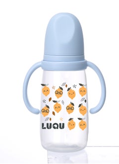 LuQu PP Feeding Bottle with Handle and Anti-Colic Straw, 200ML,Nipple size- L, 6+ months.