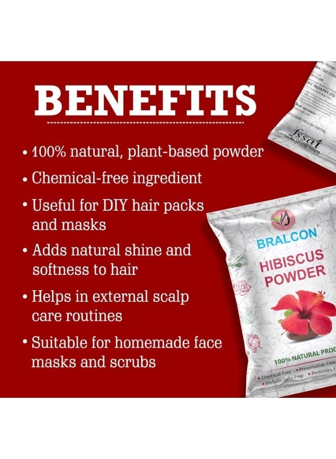 BRALCON Organic Raw Hibiscus -100g |Dry Hibiscus Flower |Rosa-Sinensis for Hair Care & FacePack |Gudhal Ka Phool for Hair growth, Skin Care|Pure raw form - Image 2