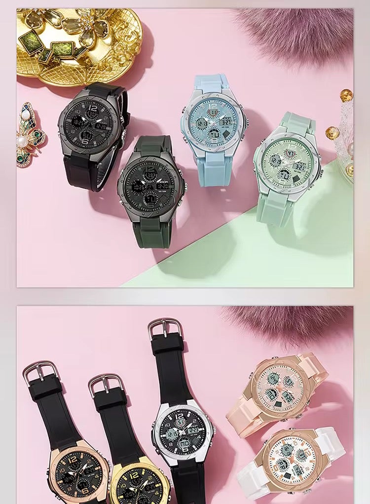 يزلر ساعة Yezler النسائية الرياضية الفاخرة المقاومة للماء - لون ذهبي، أنيقة، متينة، مضيئة، عالية الأداء، مثالية للياقة البدنية والاستخدام اليومي وأسلوب الحياة النشط - Image 2