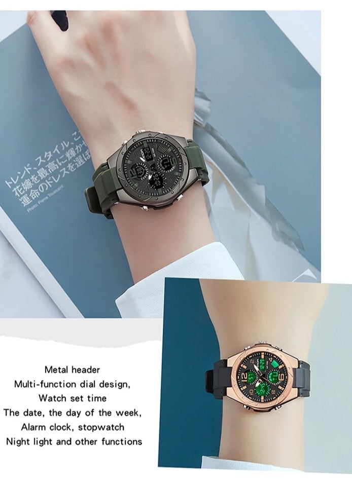 يزلر ساعة Yezler النسائية الرياضية الفاخرة المقاومة للماء - لون ذهبي، أنيقة، متينة، مضيئة، عالية الأداء، مثالية للياقة البدنية والاستخدام اليومي وأسلوب الحياة النشط - Image 3