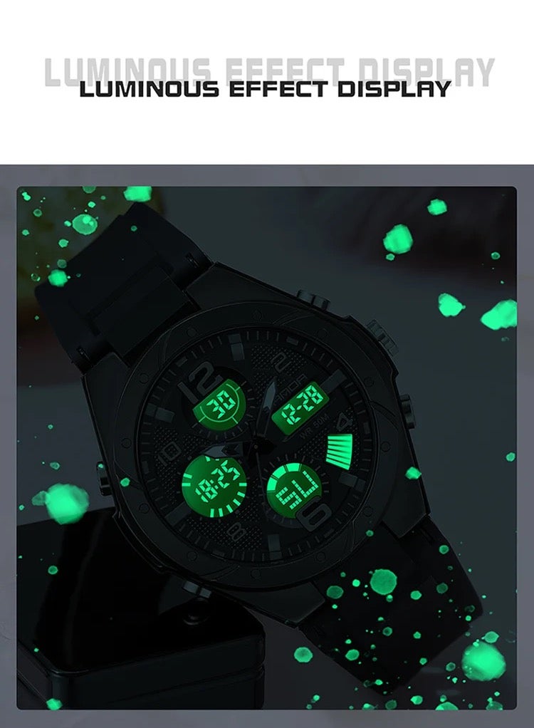 يزلر ساعة Yezler النسائية الرياضية الفاخرة المقاومة للماء - لون ذهبي، أنيقة، متينة، مضيئة، عالية الأداء، مثالية للياقة البدنية والاستخدام اليومي وأسلوب الحياة النشط - Image 4