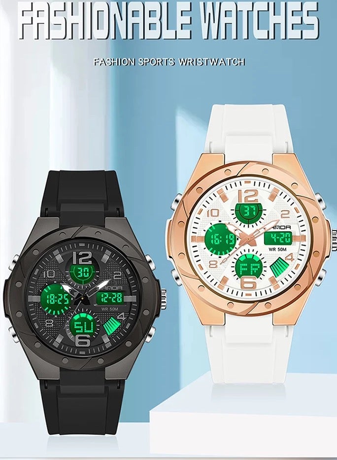 يزلر ساعة Yezler النسائية الرياضية الفاخرة المقاومة للماء - لون ذهبي، أنيقة، متينة، مضيئة، عالية الأداء، مثالية للياقة البدنية والاستخدام اليومي وأسلوب الحياة النشط - Image 5