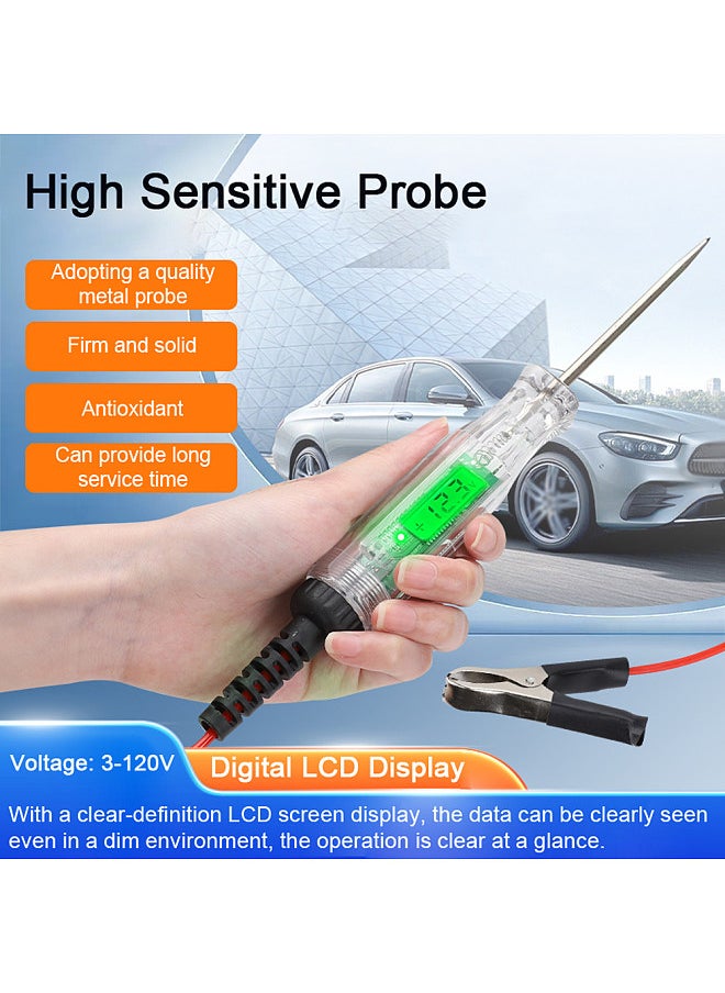 Car Test Pen LCD Display Circuit On-off Voltage Positive and Negative Poles Detection Pen Battery Voltage Tester Fuse Testing Device  - Image 3