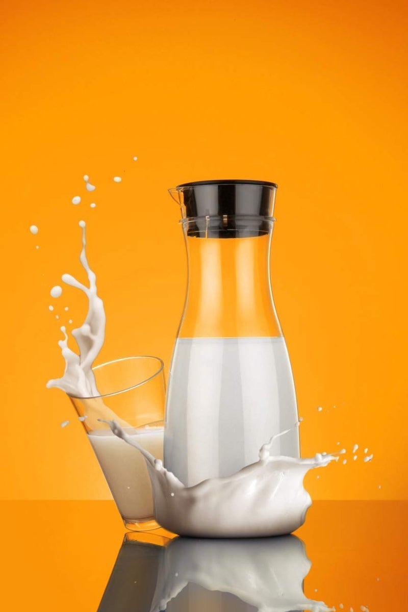 GLOWICK Glowick 1 Liter Plastic Water Juicy Jug Bottle Transparent Water Juice Milk Soft Drinks Cocktails Juicy Jug Bottl for Kitchen Office Party Restaurant Juicy Jug Without Handle 1Pcs - Image 2