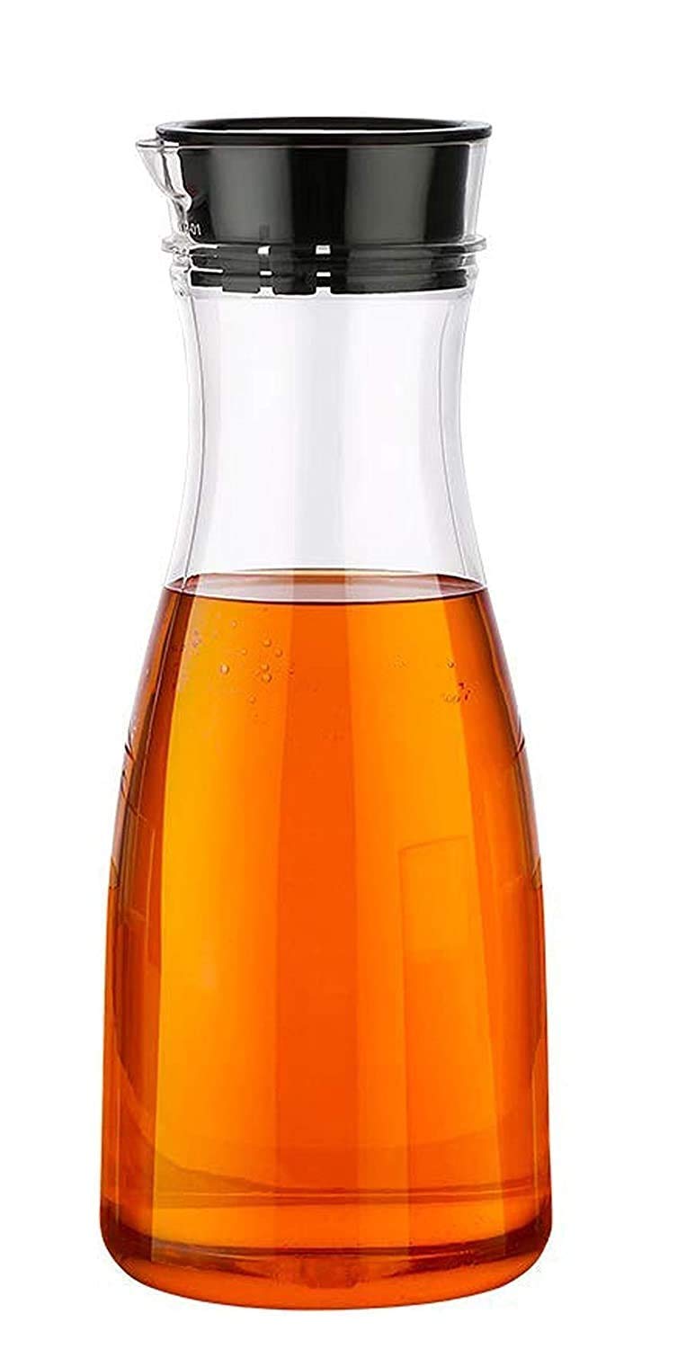GLOWICK Glowick 1 Liter Plastic Water Juicy Jug Bottle Transparent Water Juice Milk Soft Drinks Cocktails Juicy Jug Bottl for Kitchen Office Party Restaurant Juicy Jug Without Handle 1Pcs - Image 1