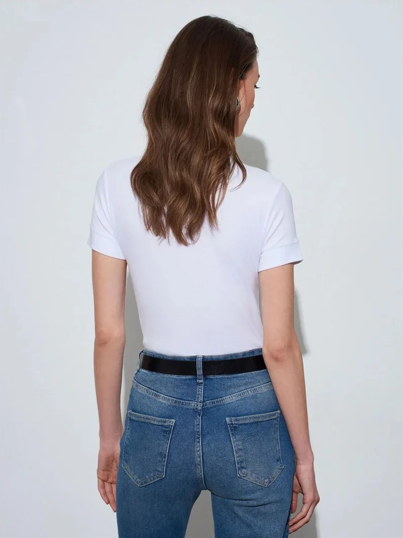 ديلفين DILVIN Women's Slim Fit Crew Neck T-Shirt