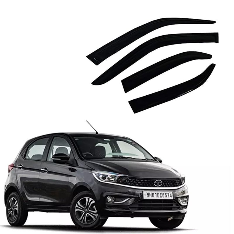 ROYALTECH Premium Non-Breakable Car Window Door Visor/Rain Guard/Wind Deflector Compatible for (Tata Tiago (All Model)) - Image 1