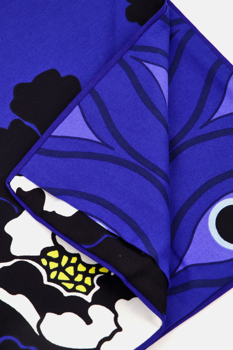 Kenzo Queen Size 2 Pieces Floral Printed Duvet Set 240 L x 220 H cm, Navy Combo - Image 4