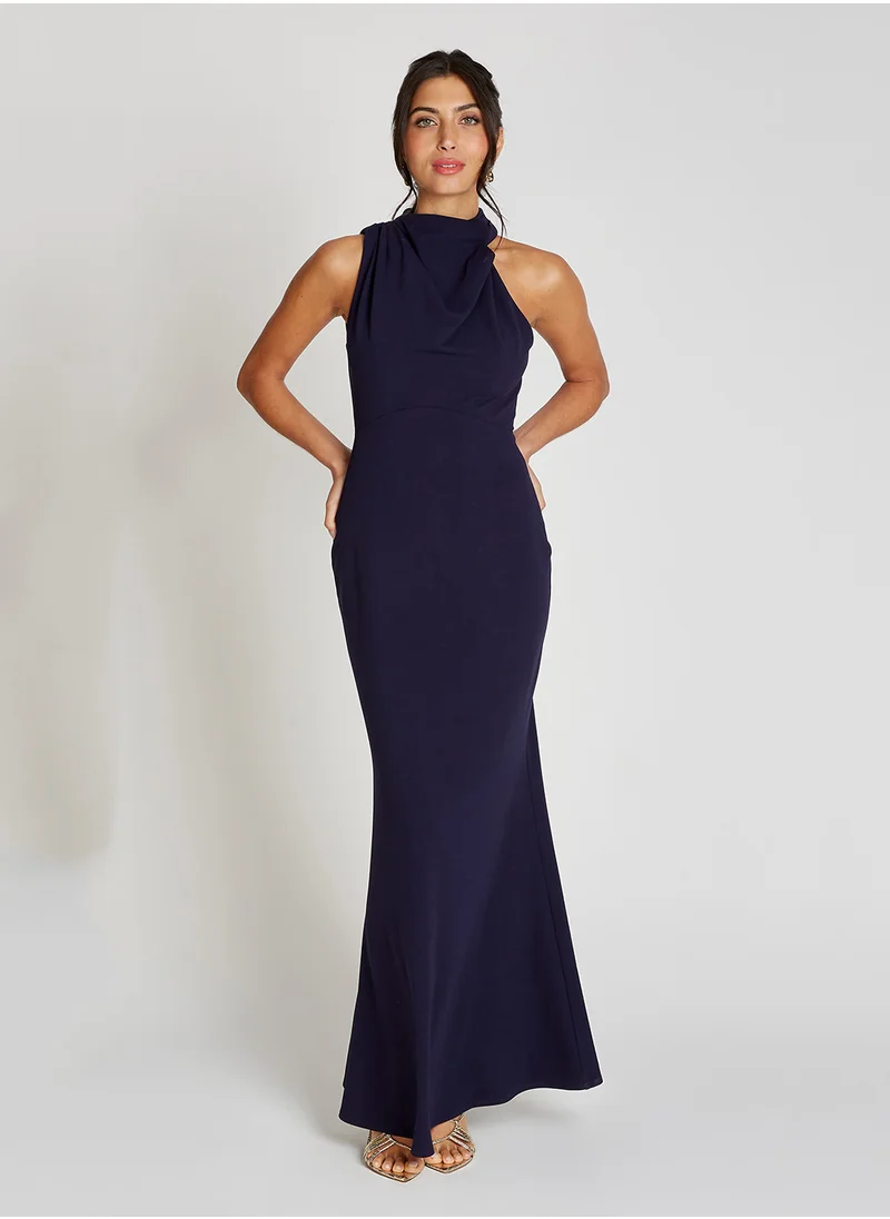 Little Mistress Drape High Neck Sleeveless Maxi Dress