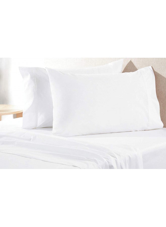 Aveesha 12 Pack Poly Cotton Pillow Cases - White Pillowcases - 180 Thread Count Percale Weave Pillow Covers - Perfect for Home, Hotels and Hospital Use (Queen 20" x 30") - Image 1