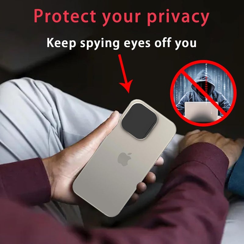 EYSOFT Privacy Cover Compatible for iPhone 16 Pro/16 Pro Max with Front Camera Cover,Protect Privacy and Security,Open/Close Face Recogition Anti-Spy Camera Cover, Easy-Adhesive Design-2Pack Black - Image 5