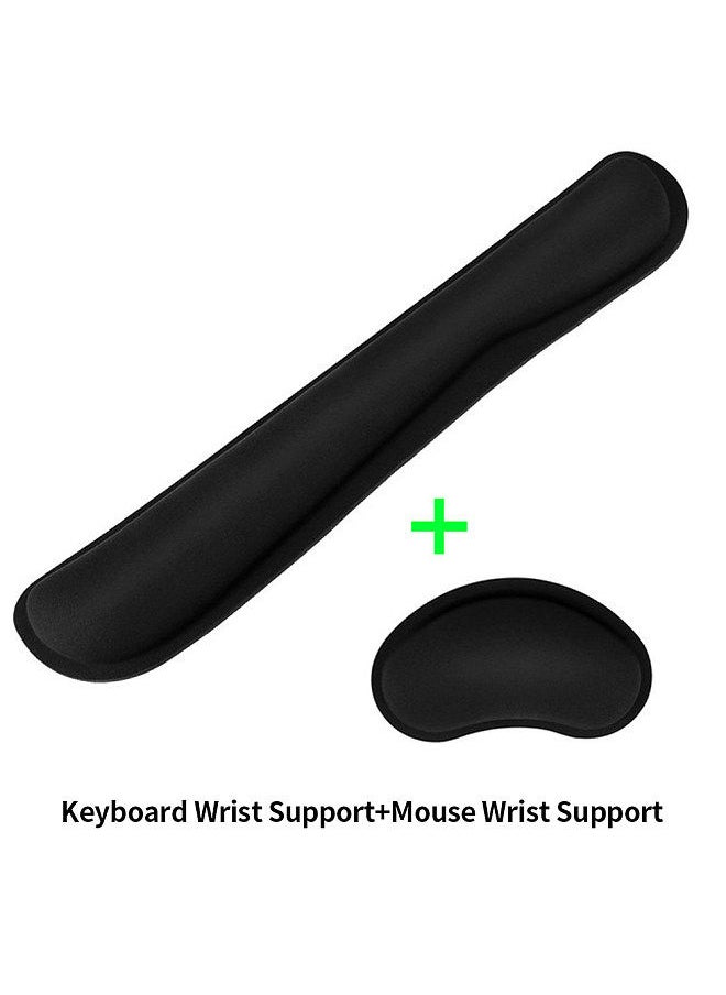 Generic - Wrist Rest Mouse Pad Keyboard Wrist Support Set Memory Foam Ergonomic Non-slip Office Gaming Mouse and Keyboard Wrist Support - Image 1