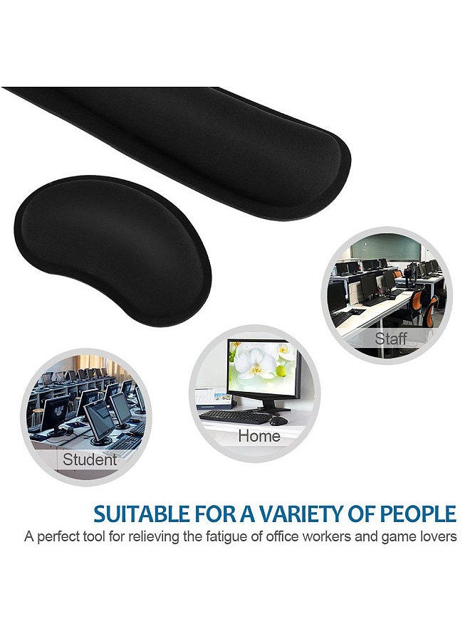 Generic - Wrist Rest Mouse Pad Keyboard Wrist Support Set Memory Foam Ergonomic Non-slip Office Gaming Mouse and Keyboard Wrist Support - Image 1