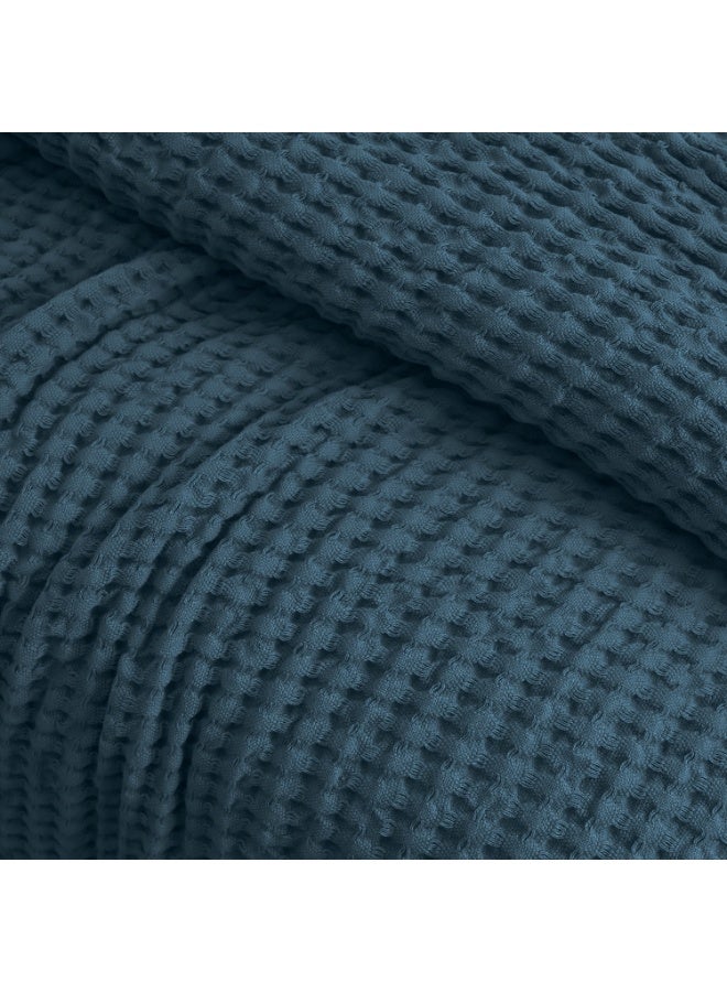 Relax Egyptian cotton Waffle throw blanket,ultra-soft & lightweight with an elegant woven design ,king size 255x225 cm ,Janzari Color - Image 2