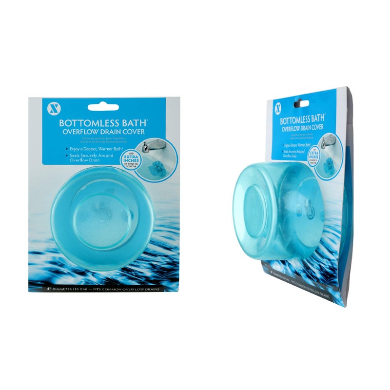 SlipX Solutions Bottomless Bath | Overflow Drain Cover for Tub | Best Gifts for Mom, Spa & Bath Accessories | Drain Block, Water Stopper Plug | Bath Essentials for Women | 4" Diameter, Aqua - Image 5