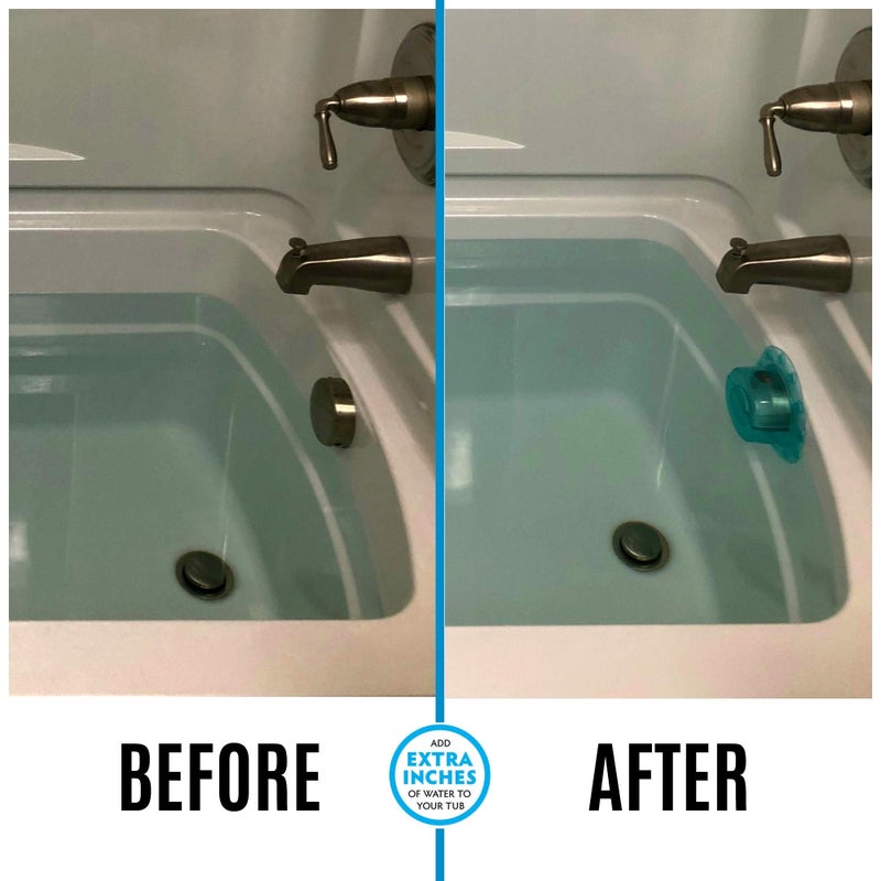SlipX Solutions Bottomless Bath | Overflow Drain Cover for Tub | Best Gifts for Mom, Spa & Bath Accessories | Drain Block, Water Stopper Plug | Bath Essentials for Women | 4" Diameter, Aqua - Image 3