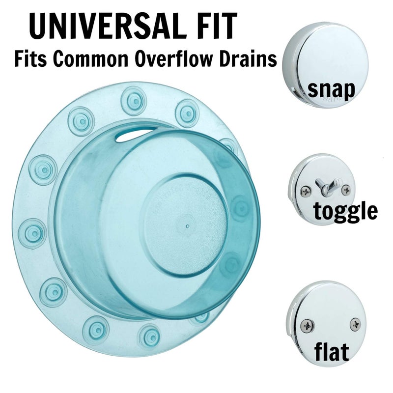 SlipX Solutions Bottomless Bath | Overflow Drain Cover for Tub | Best Gifts for Mom, Spa & Bath Accessories | Drain Block, Water Stopper Plug | Bath Essentials for Women | 4" Diameter, Aqua - Image 4
