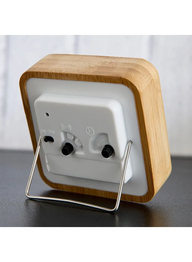 Home Box Saratoga Willa Bamboo Alarm Clock - 9x4.3x9 cm