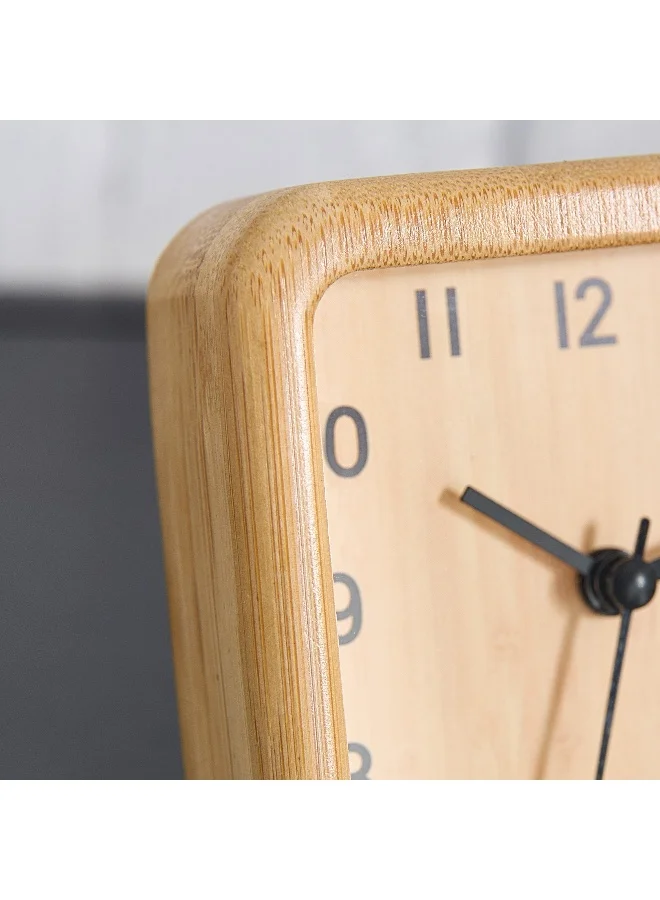 Home Box Saratoga Willa Bamboo Alarm Clock - 9x4.3x9 cm