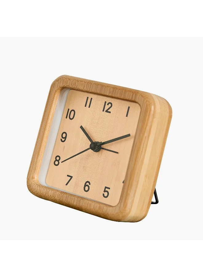 Home Box Saratoga Willa Bamboo Alarm Clock - 9x4.3x9 cm