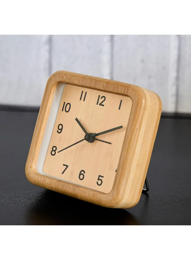 Home Box Saratoga Willa Bamboo Alarm Clock - 9x4.3x9 cm