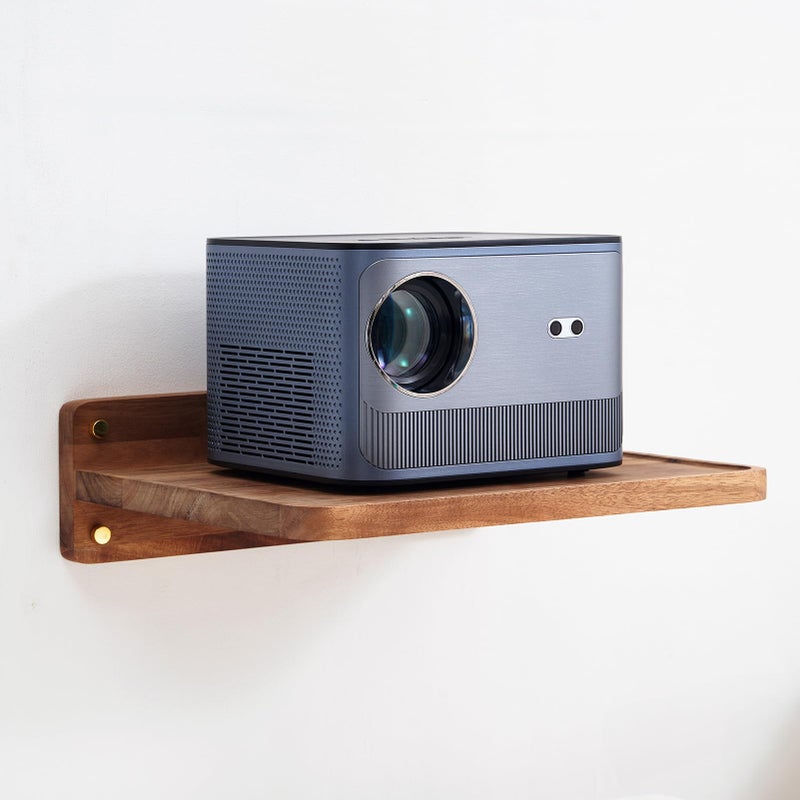 SARUFO Acacia Wood Projector Shelf for Wall Mount, 14.2" x 11" Floating Shelf & Rack Holder for Router, Modem, Cable Box, Compatible with Gaming Consoles Copyright Patent - Image 1