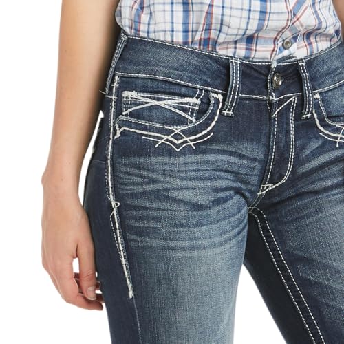 ARIAT Women’s Mid Rise Stretch Entwined Boot Cut Jean Marine - Image 4