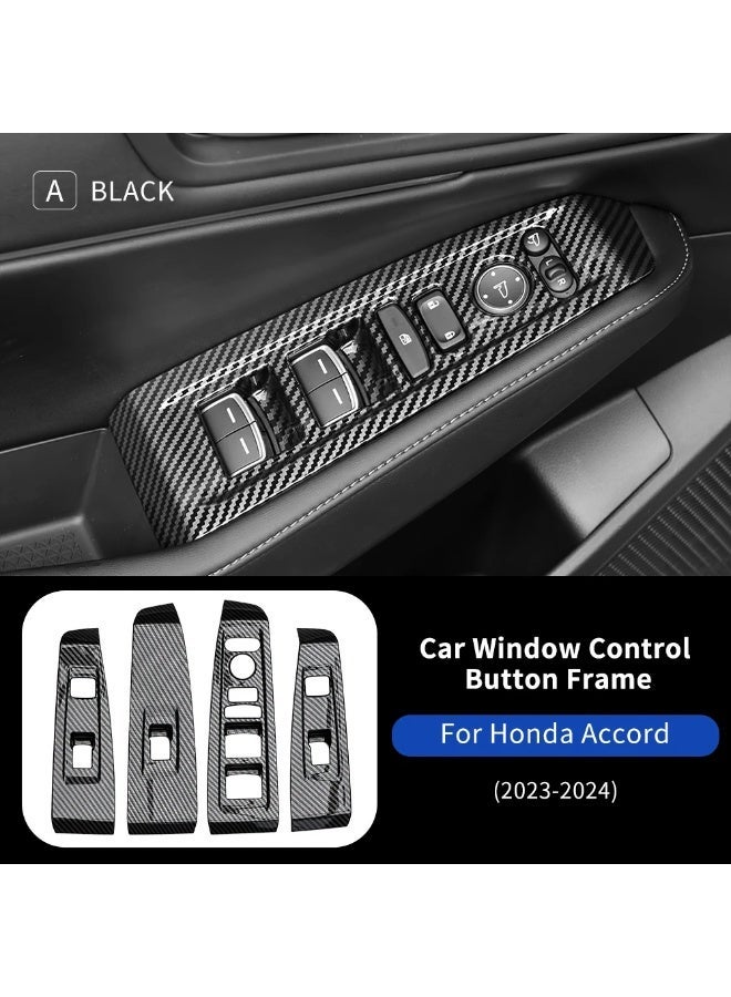 KUNGKIC Carbon Fiber Pattern ABS For Honda Accord Sedan 11th 2023 2024 Car Window Lifter Switch Control Panel Cover LHD Trim Accessories - Image 1