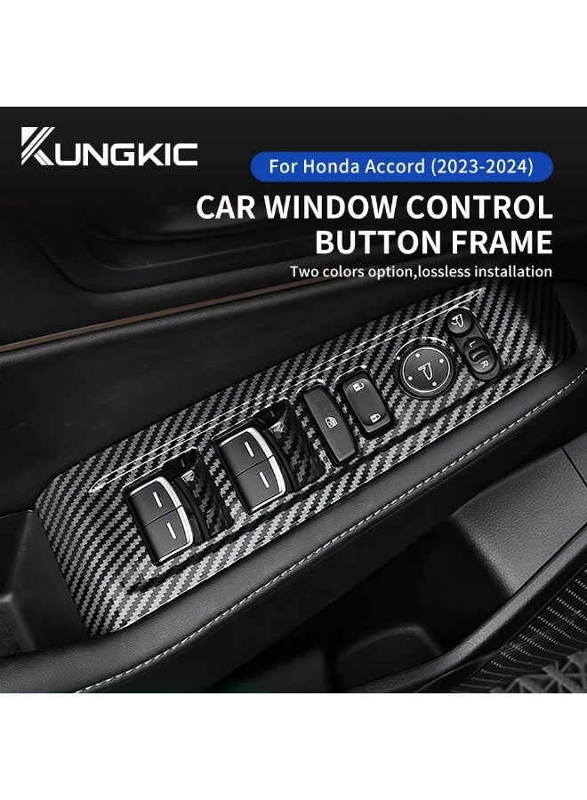 KUNGKIC Carbon Fiber Pattern ABS For Honda Accord Sedan 11th 2023 2024 Car Window Lifter Switch Control Panel Cover LHD Trim Accessories - Image 4