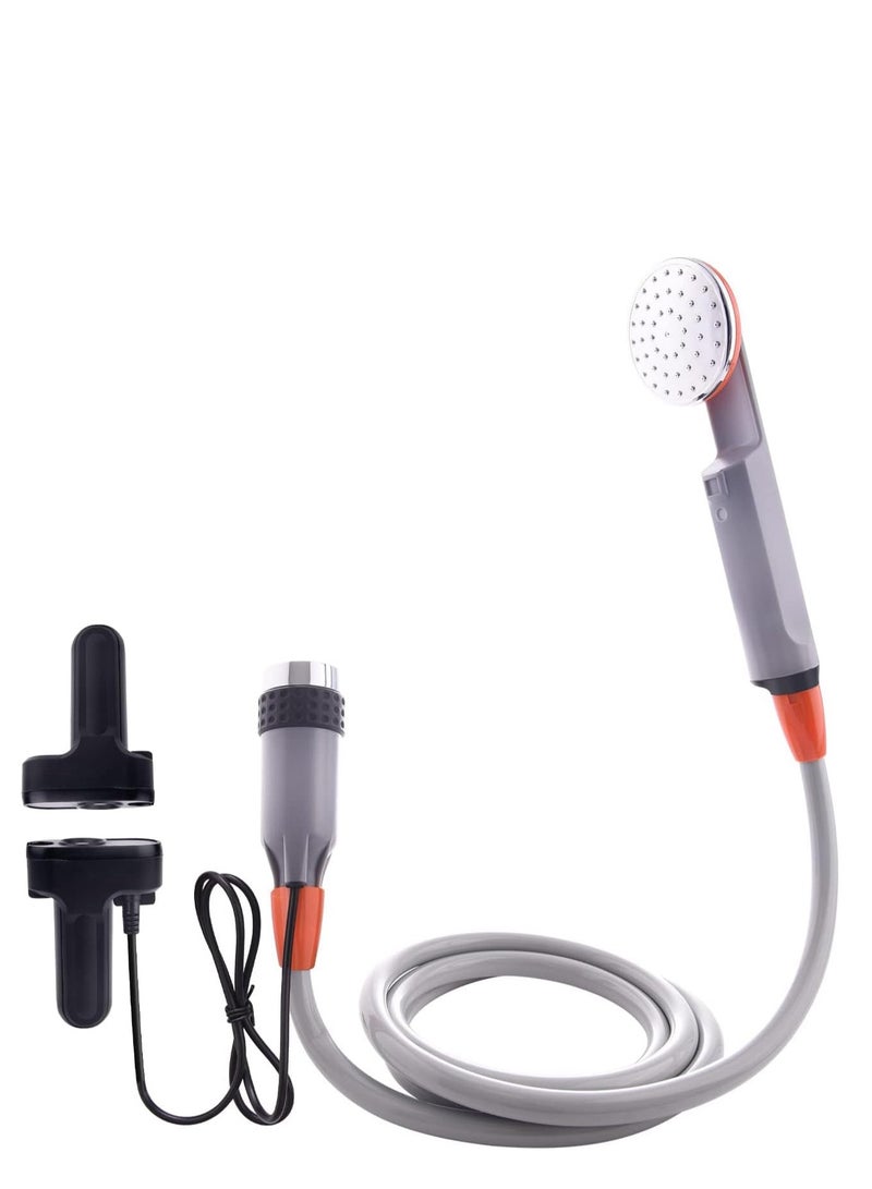 ALGHAFA Portable camping shower and bidet with rechargeable lithium battery with three interchangeable shower heads, 2.5-3.5 L/min, lightweight and easy to operate shower with pump, mesh filter and two manual bidets for outdoor camping from Alghafa - Image 1