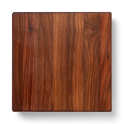 John Boos B Series Square Wooden Walnut Cutting Board 12”x12” – 1.5” Thick, 5-lb Non-Reversible Butcher Block with Wood Bun Feet & Edge-Grain - Image 1