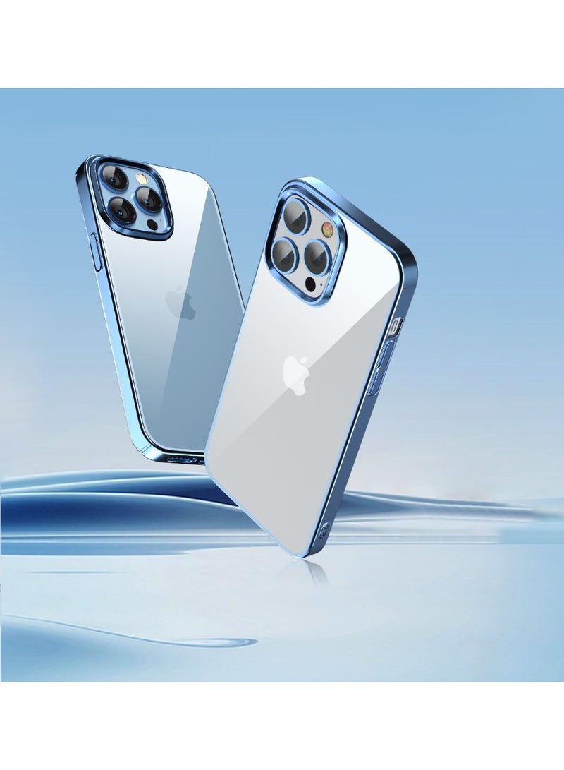 ديفيا جراب ايفون 14برو ماكس شفاف لمقاومة السقوط والخدوش 【كفر سليم ايفون 14 برو ماكس】تم تصميم الحماية خصيصًا لتحمل السقوط من ارتفاع يصل إلى 1.2 متر بلون فضي ازرق - Image 5