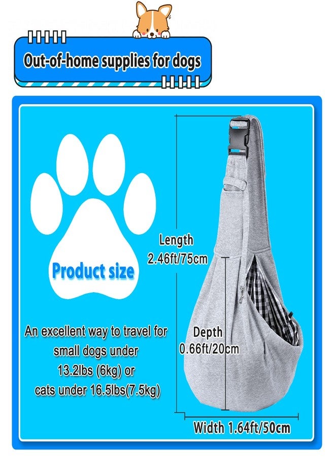 Kanemc Dog Sling Carrier for Small Dogs Cat Puppy Pets Up to 16.5lbs, Comfy Hard Bottom Support, Adjustable Padded Shoulder Strap, Hands-Free Dog Carrier Sling Bag for Outdoor Travel - Image 2