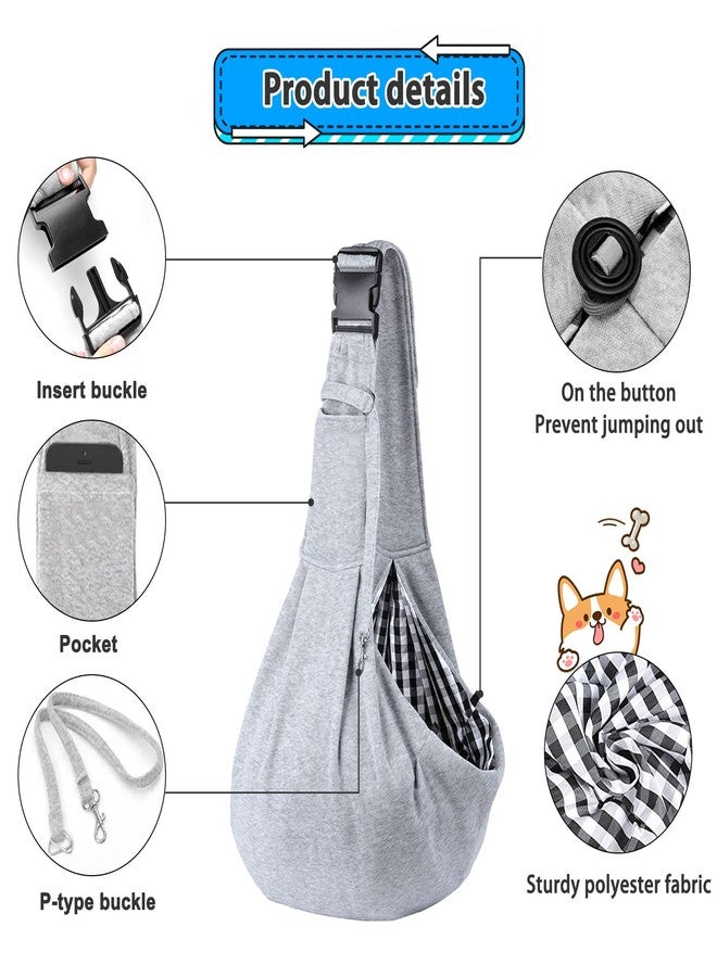 Kanemc Dog Sling Carrier for Small Dogs Cat Puppy Pets Up to 16.5lbs, Comfy Hard Bottom Support, Adjustable Padded Shoulder Strap, Hands-Free Dog Carrier Sling Bag for Outdoor Travel - Image 4