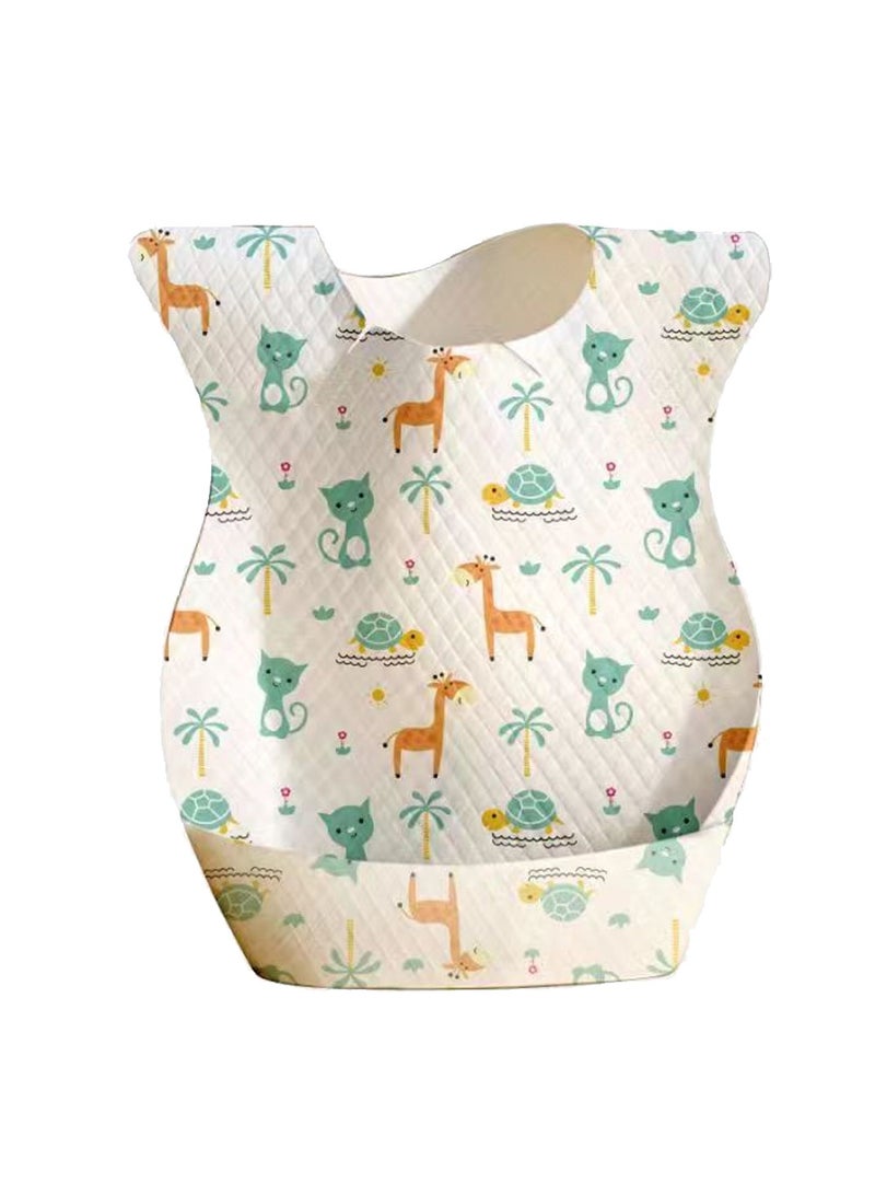 Star Babies Disposable Bibs - Pack of 100 - Giraffe Print-New - Image 1