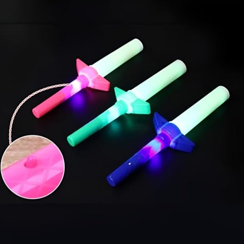 MeeTo LED Light Glowing Sword in Dark Flashing Foldable Sword Stick Light Toys for Kids, Led Talwar Light for Dancing, Fun, Entertainment, Baby, Boys and Girls Gift (Pack of 1) - Image 2